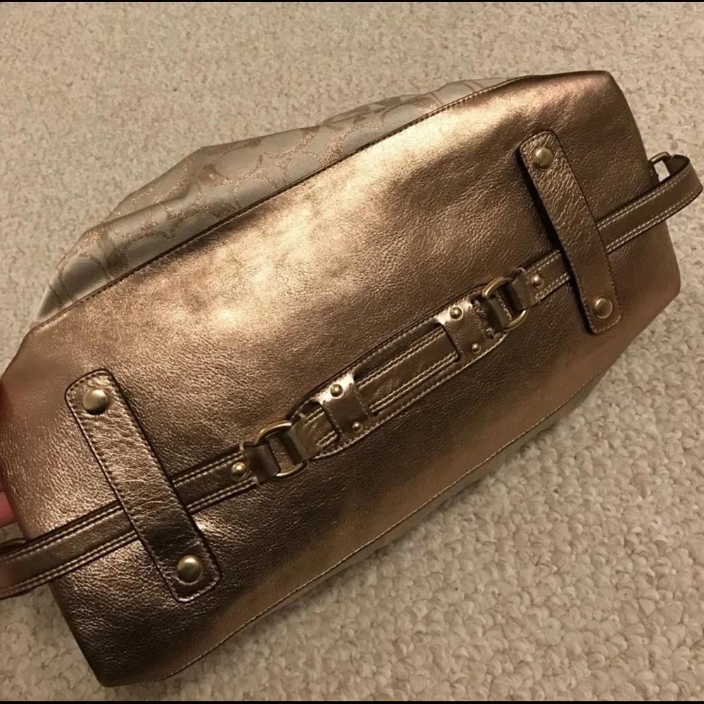 Beautiful Gold Coach Satchel Bag